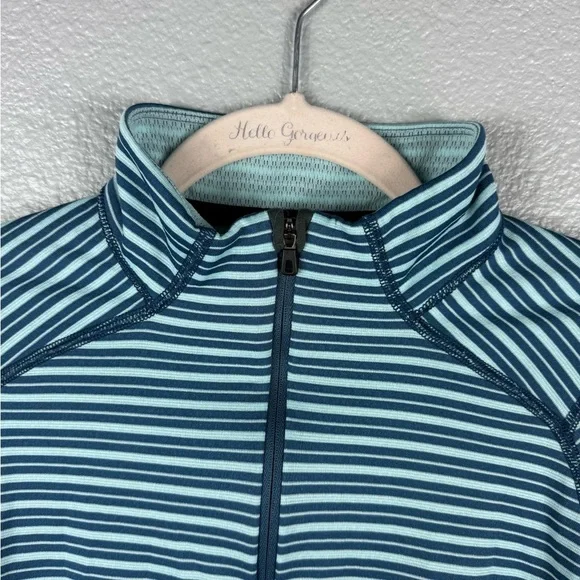 Patagonia Men’s Striped Blue Lightweight Layer Collared 3/4 Zip Activewear Small - Picture 4 of 11